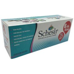 Schesir Tavuk ve Kinoalı Yetişkin Konserve Kedi Maması 6x85 Gr 6 Al 5 Öde