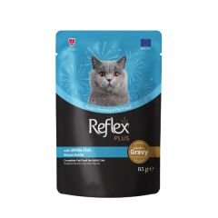 Reflex Plus Sos İçinde Beyaz Balıklı Pouch Yetişkin Konserve Kedi Maması 85 Gr