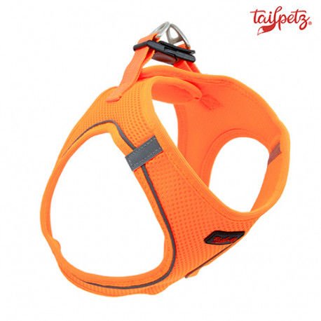 Tailpetz Air Mesh Köpek Göğüs Tasması (XS) Neon Turuncu