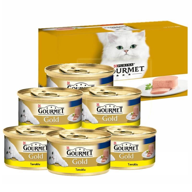 Gourmet Gold Kıyılmış Tavuklu Yetişkin Konserve Kedi Maması 6x85 Gr Paket