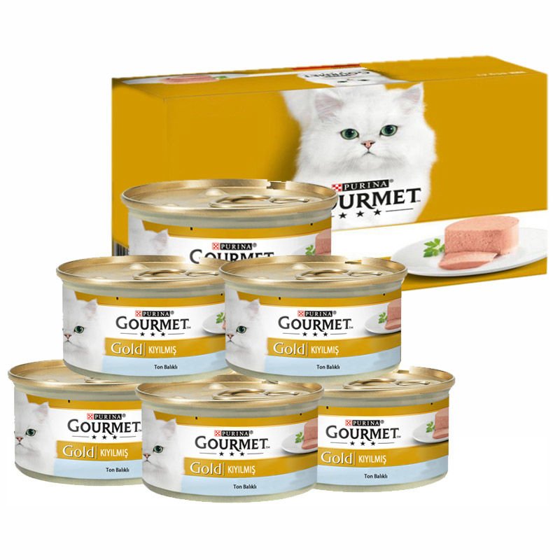 Gourmet Gold Kıyılmış Ton Balıklı Yetişkin Konserve Kedi Maması 6x85 Gr Paket