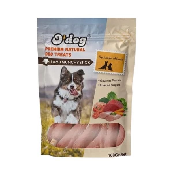 O Dog Kuzu Eti Sargılı Çubuk Köpek Ödül Maması 100 Gr