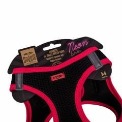 Doggie Havalı Dokuma Neon Küçük Irk Köpek Göğüs Tasması Medium Pembe 38-44 Cm