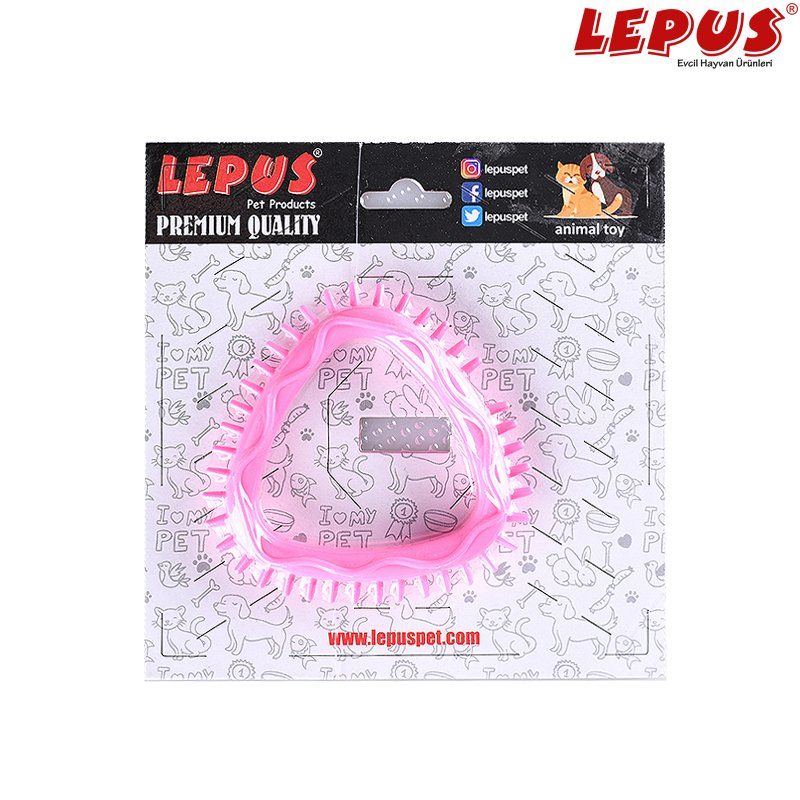 Lepus Ağız ve Diş Sağlığı İçin Üçgen Köpek Oyuncağı Pembe 10x10h cm
