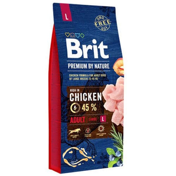 Brit Premium Nature Büyük Irk Tavuklu Yetişkin Köpek Maması 15 Kg
