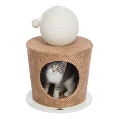 Trixie Kedi Evi ve Tırmalama Topu Boz Kahverengi 36x50 Cm