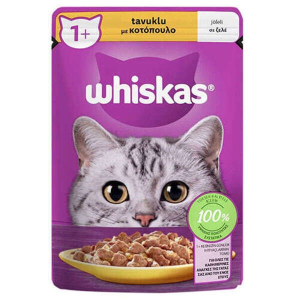 Whiskas Pouch Jöle İçerisinde Tavuklu Yetişkin Konserve Kedi Maması 85 Gr