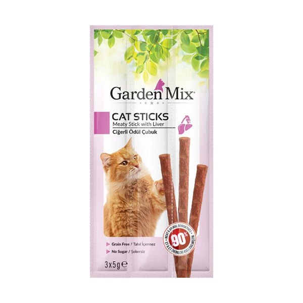 Garden Mix Ciğerli Kedi Stick Ödülü 3 Adet 15 Gr