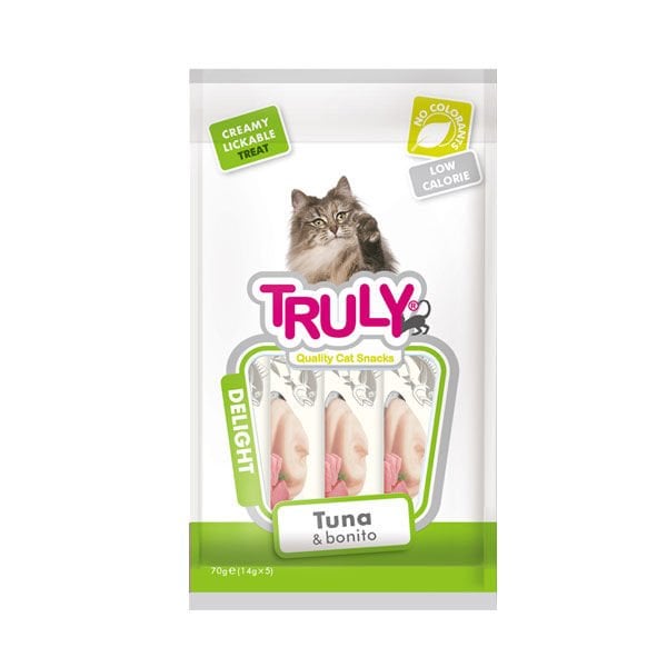 Truly Palamut ve Ton Balıklı Sıvı Kedi Ödül Maması 14 Gr 5 Adet