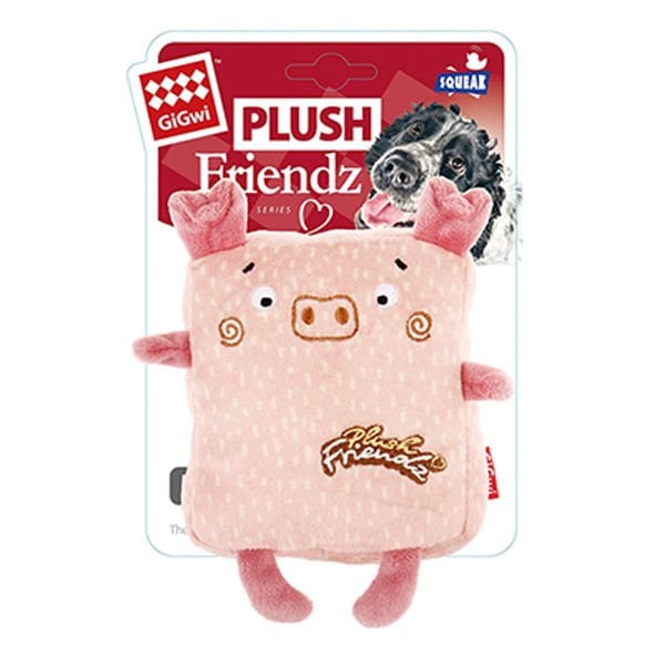 Gigwi Plush Friendz Kare Domuz Sesli Köpek Oyuncağı 10 Cm