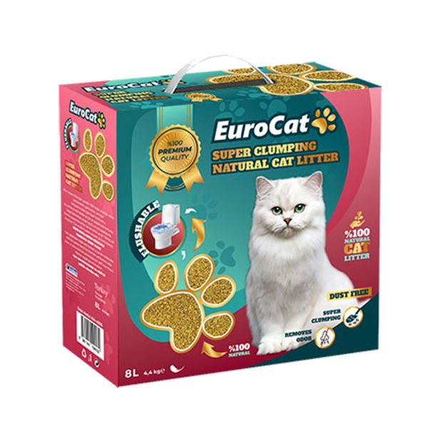 Euro Cat Topaklanan Doğal Kedi Kumu 8 Lt