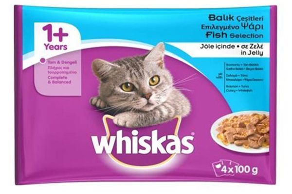 Whiskas Pouch Multipack Balıklı Yetişkin Konserve Kedi Maması 4x100 Gr