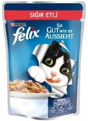 Felix Sığır Etli Yetişkin Konserve Kedi Maması 100 Gr