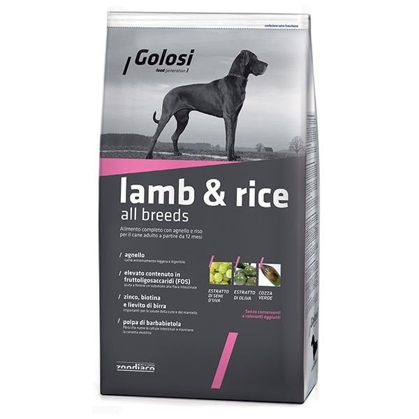 Golosi Lamb Rice Kuzu Etli Köpek Maması 12 Kg