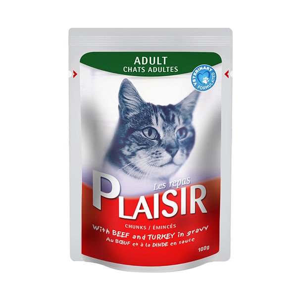 Plaisir Sığır Etli Hindili Pouch Konserve Kedi Maması 100 Gr