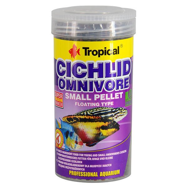Tropical Cichlid Omnivore Pellet Karışık Beslenen Cichlid Balıkları için Pellet Balık Yemi Small 250 Ml 90 Gr