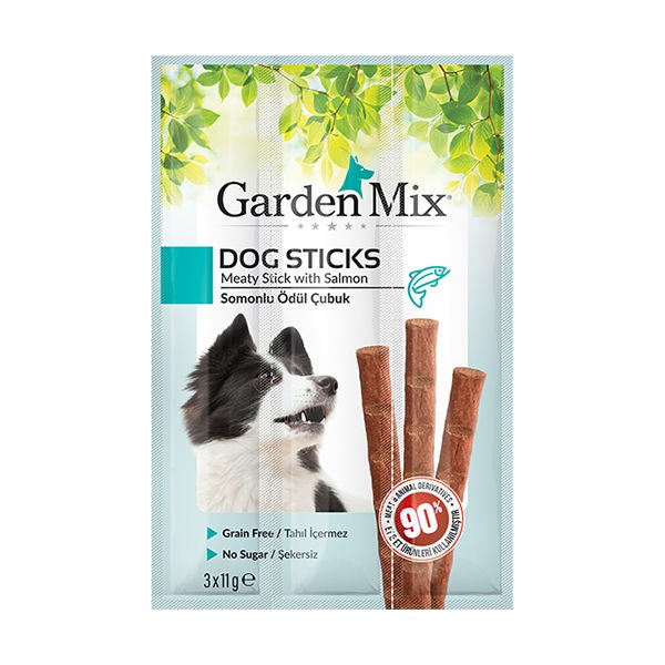 Garden Mix Somonlu Stick Köpek Ödül Maması 3 Adet 11 Gr