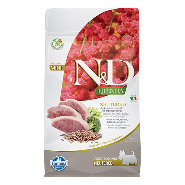 N&D Quinoa Ördekli ve Brokolili Kısırlaştırılmış Köpek Maması 800 Gr