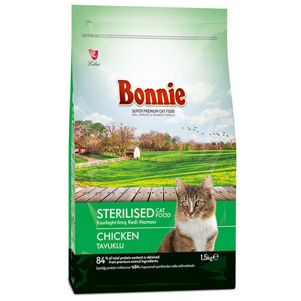 Bonnie Sterilized Tavuklu Kısırlaştırılmış Kedi Maması 1.5 Kg