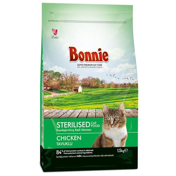 Bonnie Sterilized Tavuklu Kısırlaştırılmış Kedi Maması 1,5 Kg