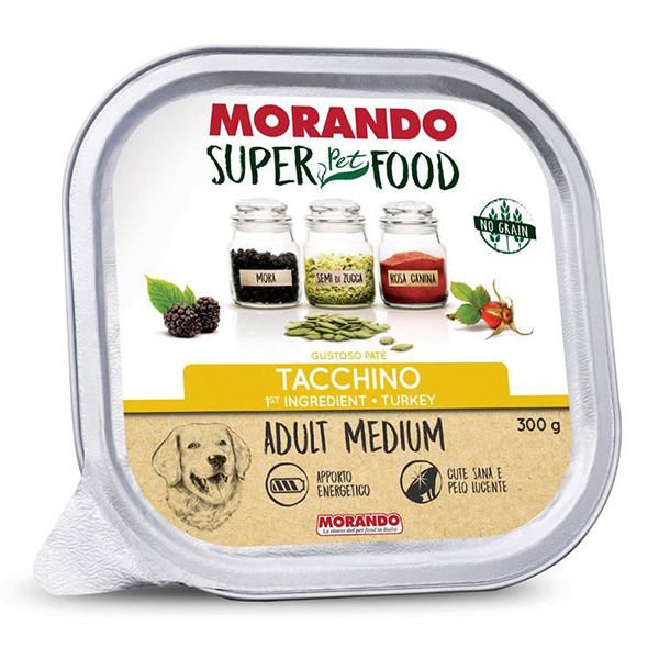 Morando Super Food Orta Irk Hindi Etli Pate Yetişkin Köpek Konservesi 300 Gr