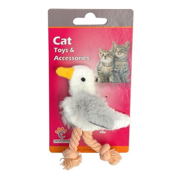 Eastland Hışırtılı Peluş Kuş Kedi Oyuncağı Beyaz 6 Cm