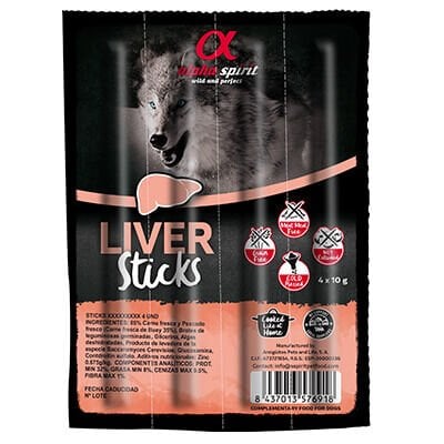 Alpha Spirit Ciğerli Sticks Köpek Ödülü 4x10 Gr