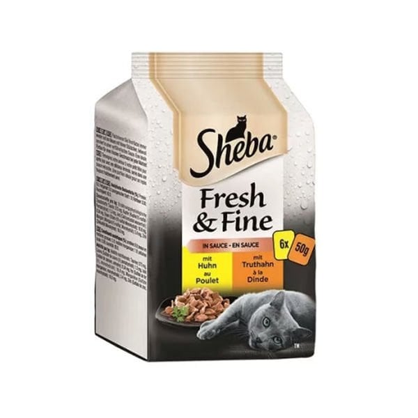 Sheba Pouch Fresh  Fine Sos İçerisinde Tavuklu ve Hindili Yetişkin Konserve Kedi Maması 6 Adet 50 Gr