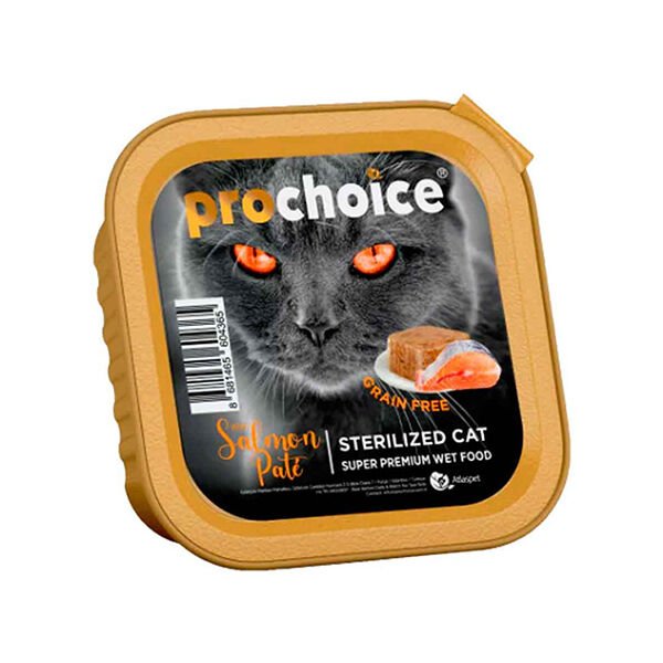 Prochoice Adult Pate Somonlu Alu Tray Kısırlaştırılmış Konserve Kedi Maması 100 Gr