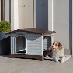 Ferplast Dog Villa 70 Plastik Köpek Kulübesi Antrasit/Gri Small 73x59x53 Cm