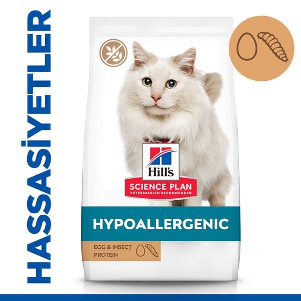 Hill's Science Plan Hypoallergenic Yumurtalı ve Böcekli Tahılsız Yetişkin Kedi Maması 1.5 Kg
