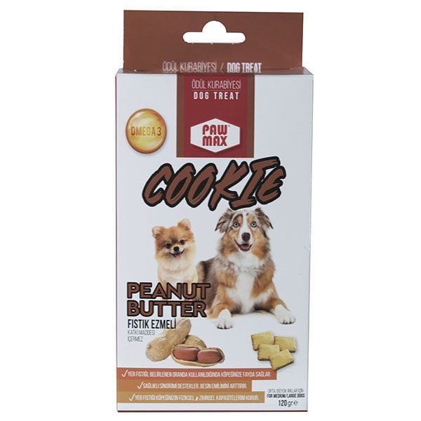 Pawmax Fıstık Ezmeli Büyük Ve Orta Irk Köpek Ödül Kurabiyesi 120 Gr