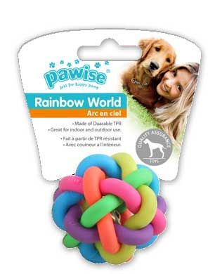Pawise Rainbow World Örgü Top Termoplastik Köpek Oyuncağı 6.5 Cm