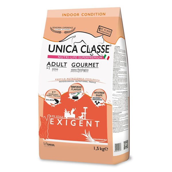 Unica Classe Adult Gourmet Exigent Somonlu Renkli Taneli Yetişkin Kedi Maması 1.5 Kg