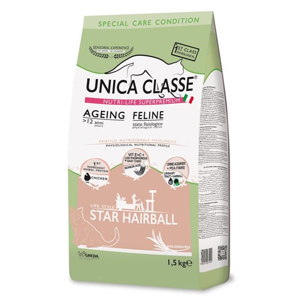 Unica Classe Adult Ageing Feline Star Hairball Tavuklu Yaşlı Kedi Maması 1.5 Kg