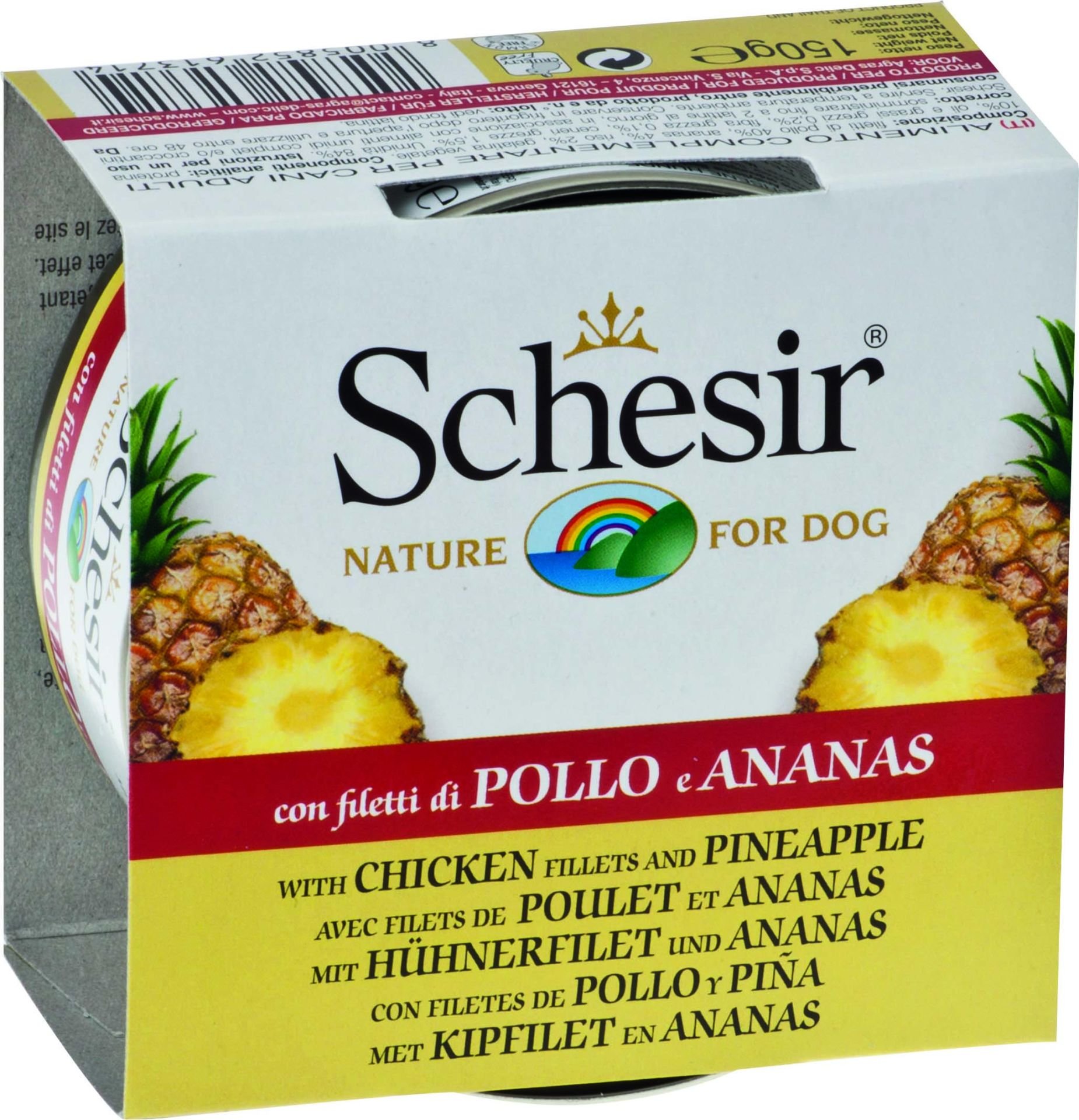 Schesir Tavuk ve Ananas Konserve Köpek Maması 150 Gr