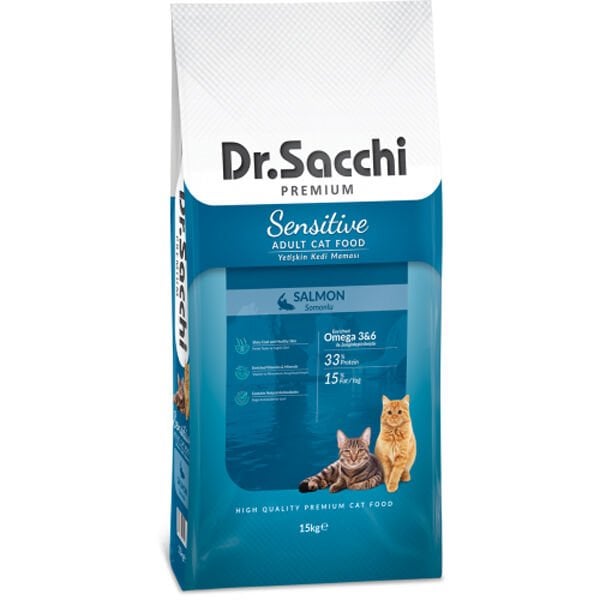 Dr.Sacchi Premium Sensitive Salmon Yetişkin Kedi Mamasi 15 Kg
