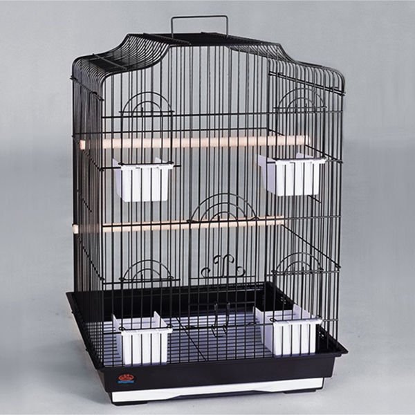 Dayang Şık ve Konforlu Papağan Kuş Kafesi Beyaz/Siyah 47.5x36x68 Cm