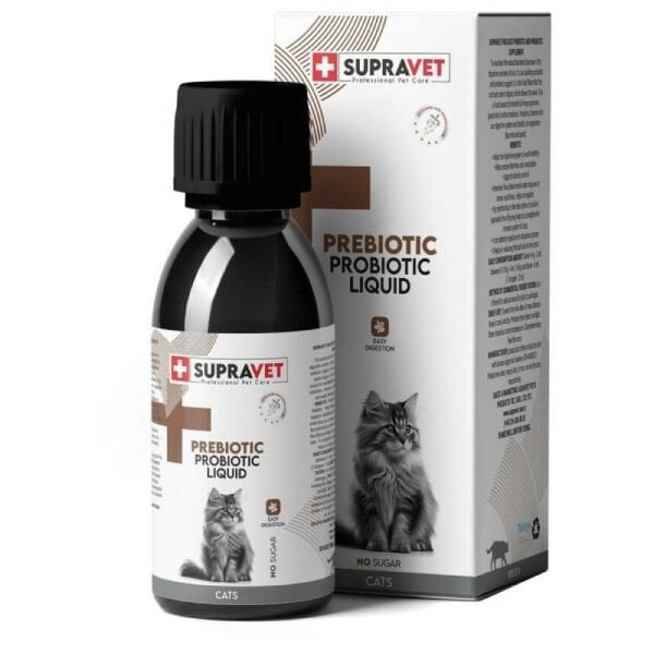 Supravet Probiyotik Bağışıklık Güçlendirici Sıvı Probiyotik + Prebiyotik Kedi Vitamin Takviyesi 100 Ml