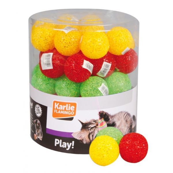 Karlie Top Plastik Kedi Oyuncağı Renkli 60 Adet 5 Cm
