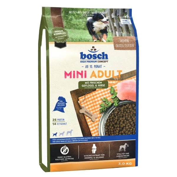 Bosch Mini Adult Taze Kümes Hayvanlı ve Darılı Yetişkin Köpek Maması 3 Kg