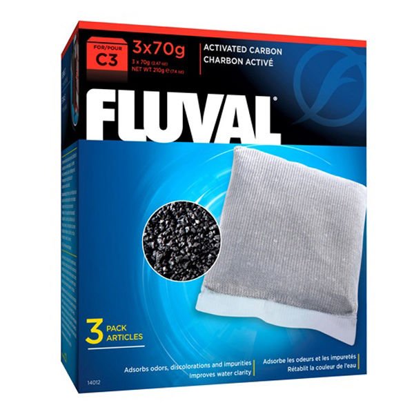 Fluval C3 Akvaryum Filtre Karbonu 3 Adet 70 Gr