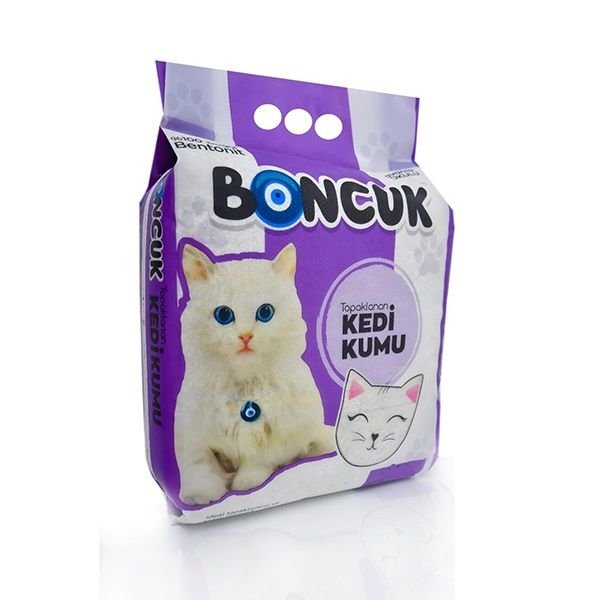 Boncuk Lavanta Kokulu İnce Taneli Topaklanan Kedi Kumu 10 Lt