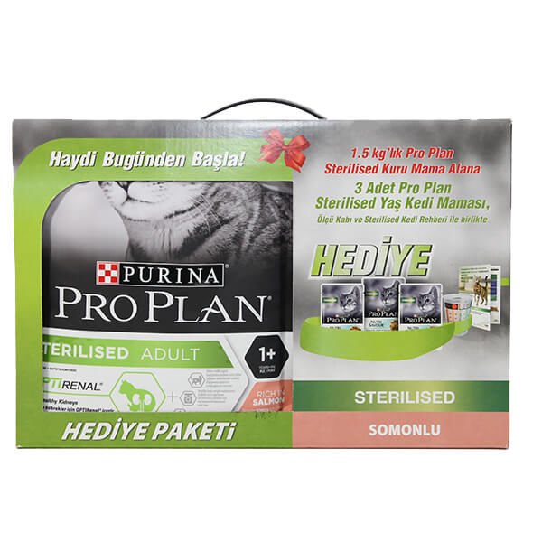 Pro Plan Sterilised Somonlu Kısırlaştırılmış Kedi Maması 1.5 Kg (+3x85 Gr Pouch Hediyeli)