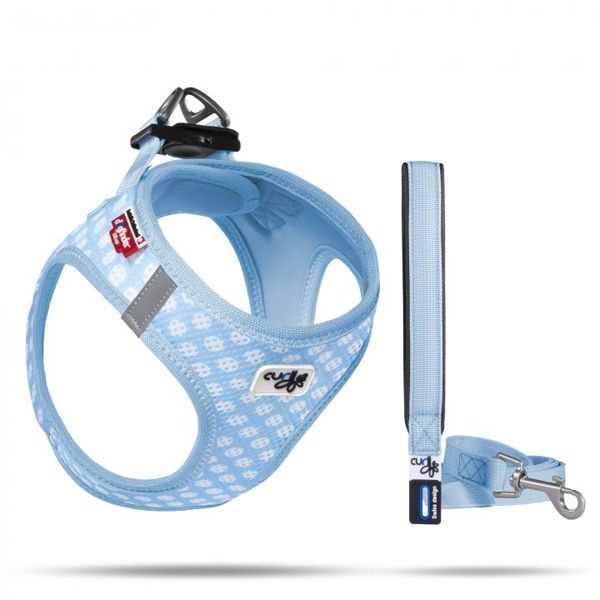 Curli Vest Air-Mesh Köpek Göğüs Tasması Mavi Puantiye Xsmall 35-40 Cm