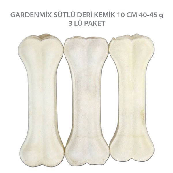 Garden Mix Sütlü Deri Kemik Köpek Ödül Kemiği 3x10 Cm