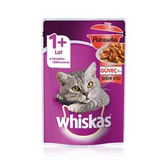 Whiskas Pouch Güveç Sığır Etli Yetişkin Konserve Kedi Maması 85 Gr