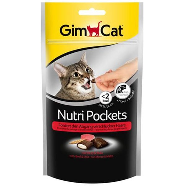 Gimcat Nutri Pockets Biftek Malt Kedi Ödül Maması Tablet 60 Gr