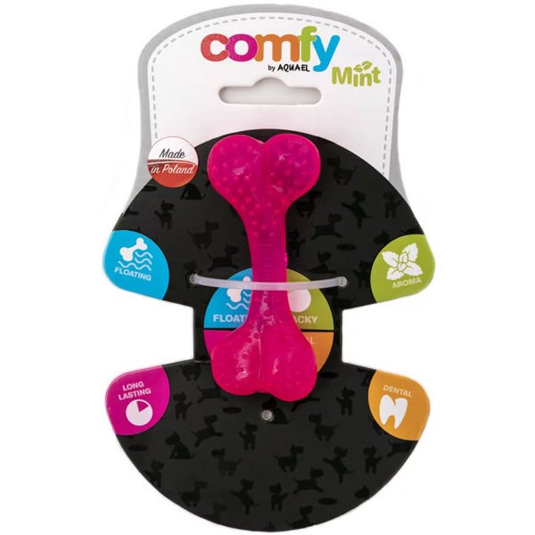 Aquael Comfy Dental Naneli Diş Kaşıyıcı Köpek Kemik Oyuncağı Pembe 16.5 Cm