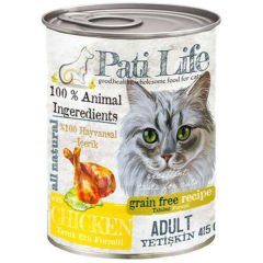 Pati Life Tahılsız Tavuklu Yetişkin Kedi Konservesi 415 Gr